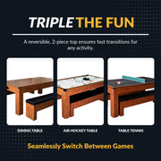 Hathaway Sherwood 7-ft Air Hockey Table Combo Set with Benches — image 4