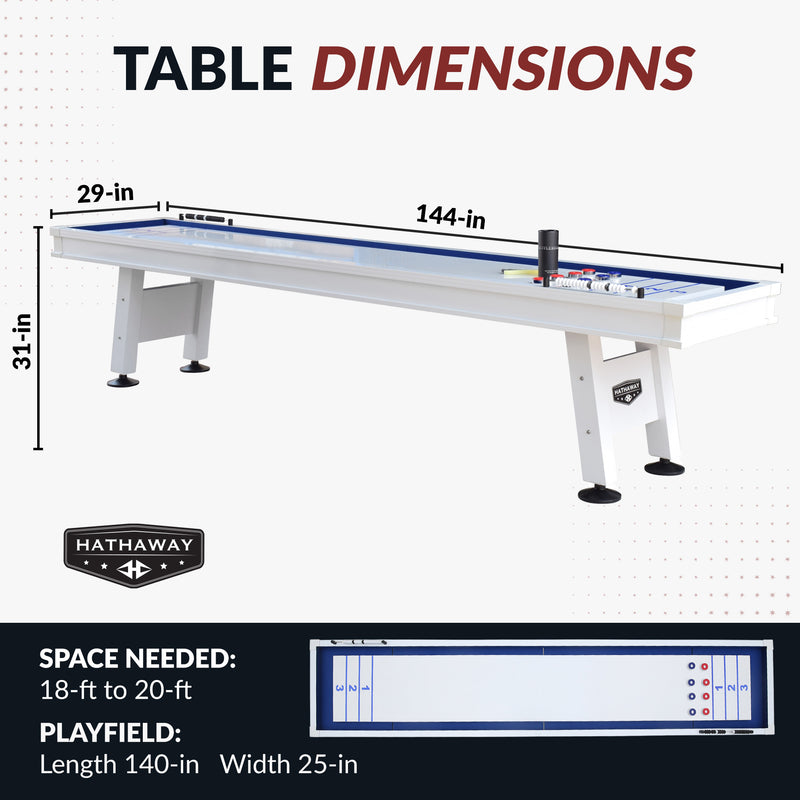 Hathaway Crestline 12-ft Outdoor Shuffleboard Table - White — image 2