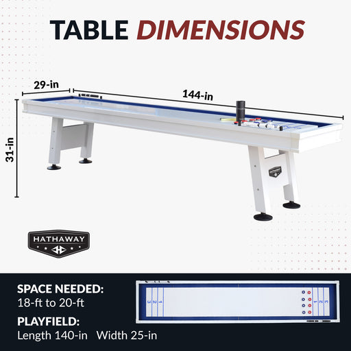 Hathaway Crestline 12-ft Outdoor Shuffleboard Table - White — image 2