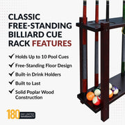 Hathaway Classic 28-in Floor Billiard Cue Rack - Mahogany Finish — image 4