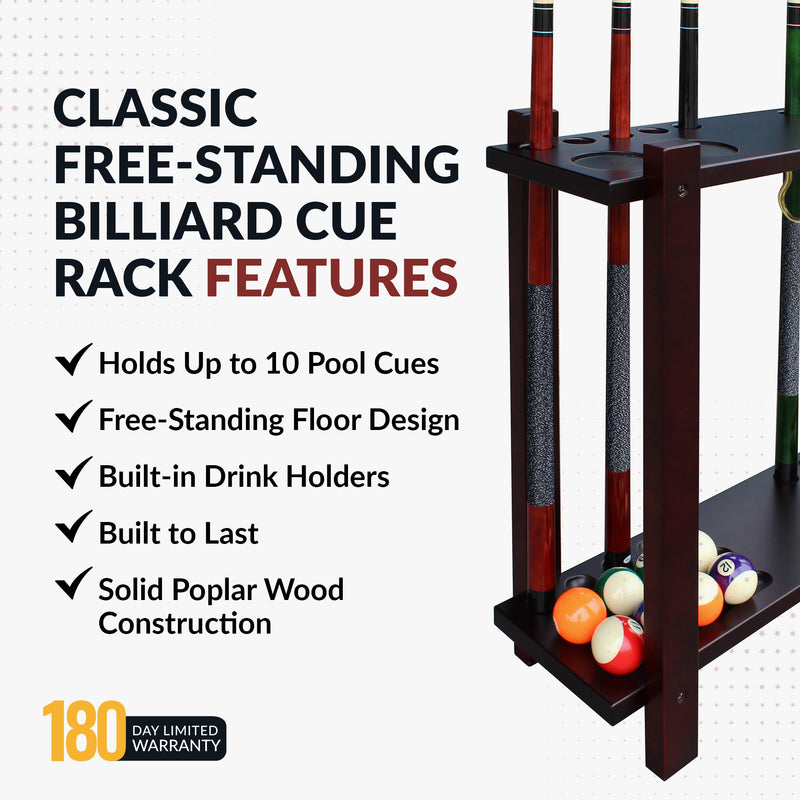 Hathaway Classic 28-in Floor Billiard Cue Rack - Mahogany Finish — image 4
