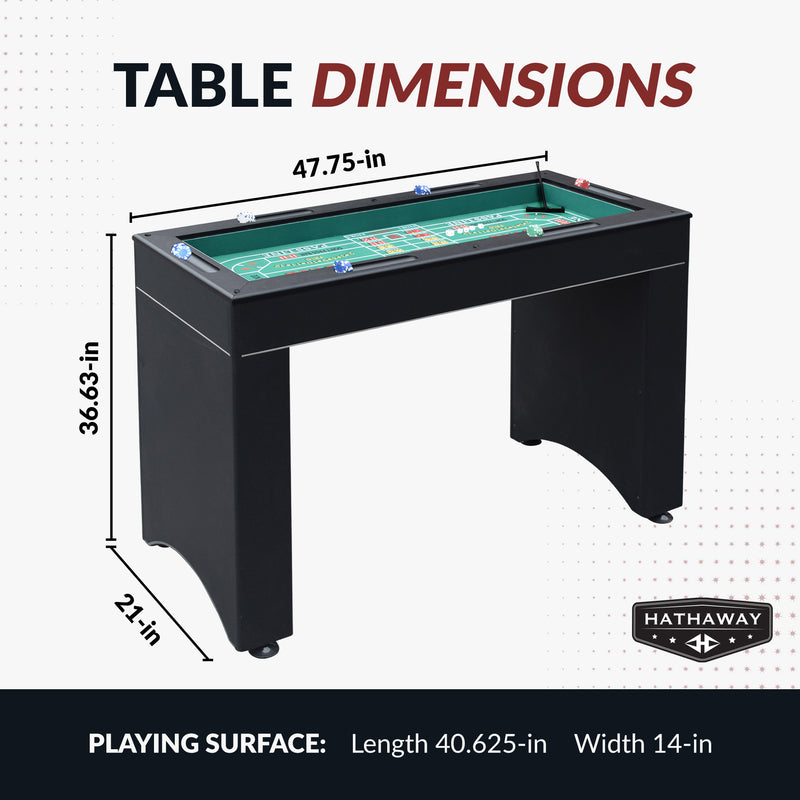 Hathaway Monte Carlo 48-in Roulette Table 4-in-1 Casino Multi-Game Set - Black — image 3