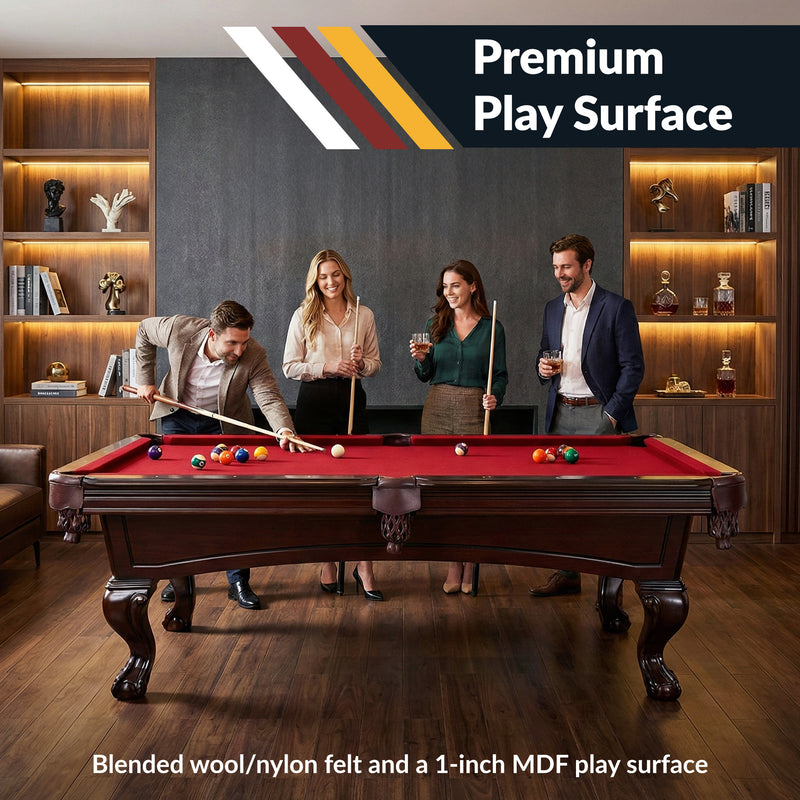 Hathaway Augusta 8-ft Pool Table - Mahogany Finish with Red Felt — image 6