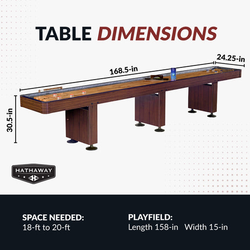 Hathaway Challenger 14-ft Shuffleboard Table - Walnut Finish — image 2