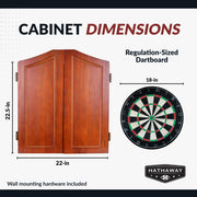 Hathaway Centerpoint Bristle Dartboard and Solid Wood Cabinet - Dark Cherry Finish — image 3