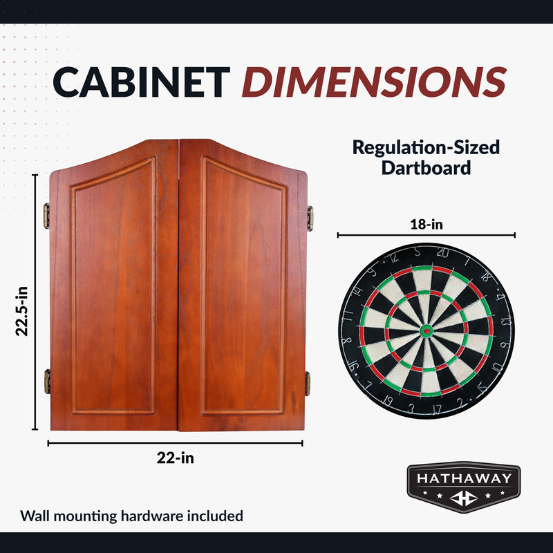 Hathaway Centerpoint Bristle Dartboard and Solid Wood Cabinet - Dark Cherry Finish — image 3