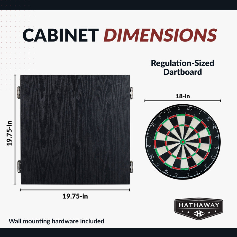 Hathaway Winchester Bristle Dartboard and Cabinet Set - Black — image 3