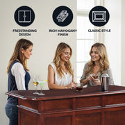 Hathaway Ridgeline 60-in Hardwood Home Bar with Storage - Mahogany Finish — image 5