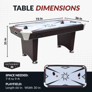Hathaway Midtown II 6-ft Air Hockey Table with LED Scoring - Dark Cherry Finish — image 3