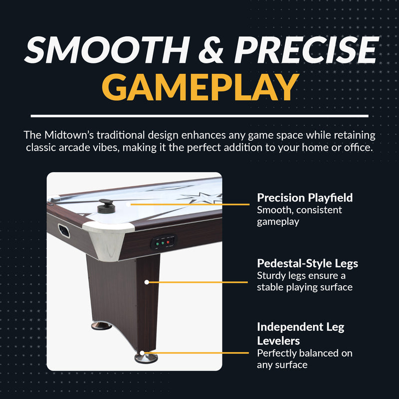 Hathaway Midtown II 6-ft Air Hockey Table with LED Scoring - Dark Cherry Finish — image 4