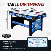 Hathaway Face-Off 60" Air Hockey Table with LED Scoring — image 3