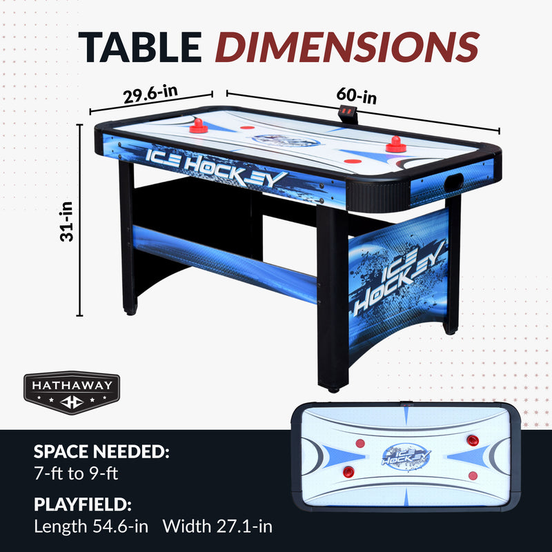 Hathaway Face-Off 60" Air Hockey Table with LED Scoring — image 3
