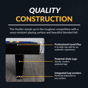 Hathaway Hustler 8-ft Pool Table with Ball Return - Black with Blue Felt — image 3