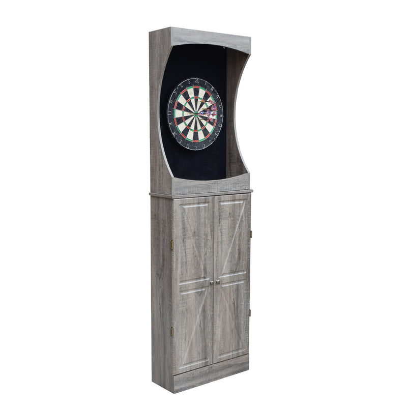 Hathaway Westwood Bristle Dartboard and 84-in Free-Standing Cabinet - Rustic Gray — image 1