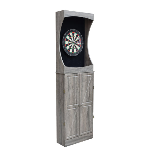 Hathaway Westwood Bristle Dartboard and 84-in Free-Standing Cabinet - Rustic Gray — image 1