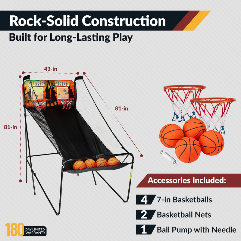 Hathaway Sure Shot 81-in Dual Basketball Arcade Game with LED Scoring — image 4