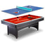 Hathaway Maverick 7-ft Pool Table with Table Tennis Top - Black with Red Felt — image 1