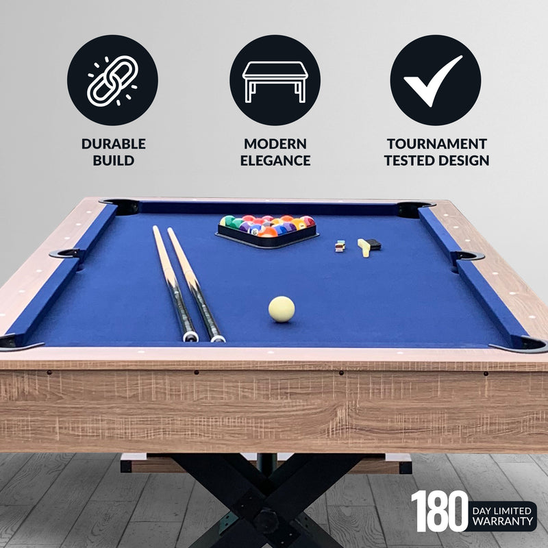 Hathaway Excalibur 7-ft Pool Table - Driftwood Finish with Blue Felt — image 4