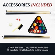 Hathaway Jupiter 7-ft Pool Table - Black with Red Felt — image 6