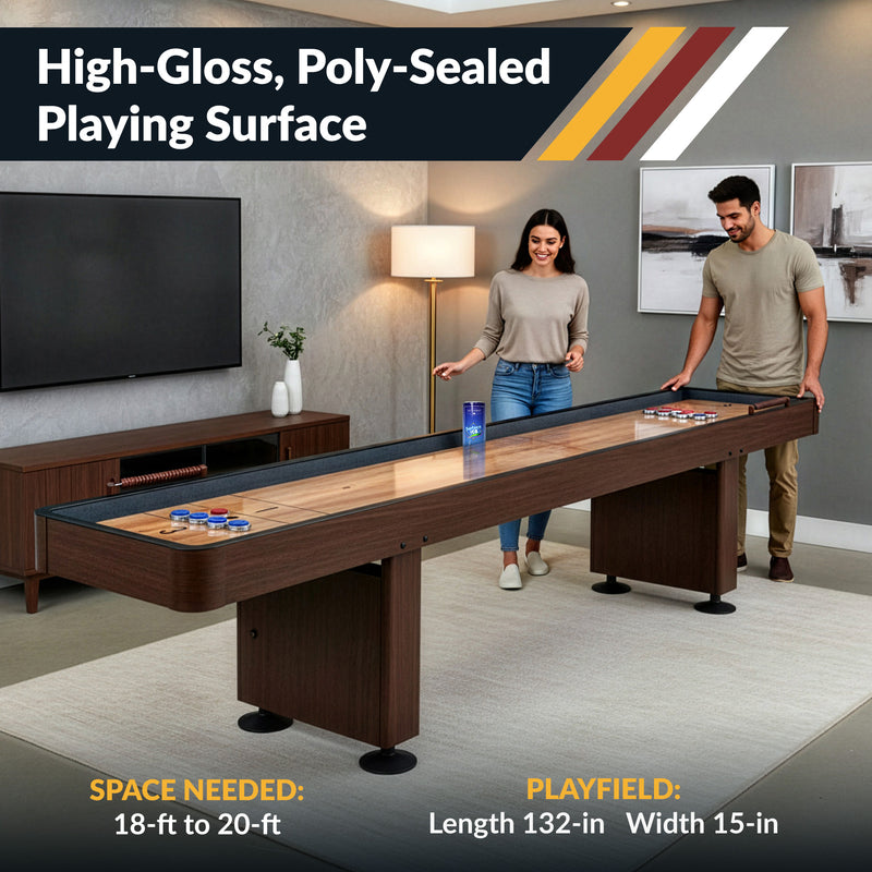 Hathaway Challenger 12-ft Shuffleboard Table - Walnut Finish — image 6