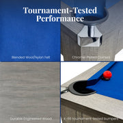 Hathaway Newport 7-ft Pool Table Combo Set with Benches - Rustic Grey with Blue Felt — image 5