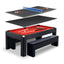 Hathaway Park Avenue 7-ft Pool Table Combo Set with Benches - Black with Red Felt — image 1