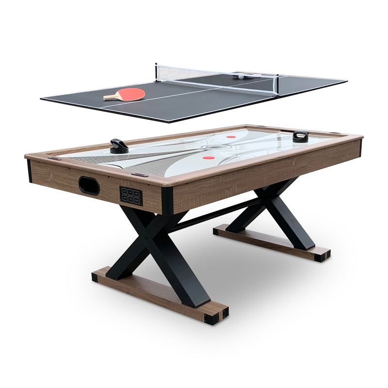 Hathaway Excalibur 72" Air Hockey Table with LED Scoring and Table Tennis Top — image 1