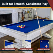 Hathaway Montecito 8-ft Pool Table- Driftwood Finish with Blue Felt — image 5