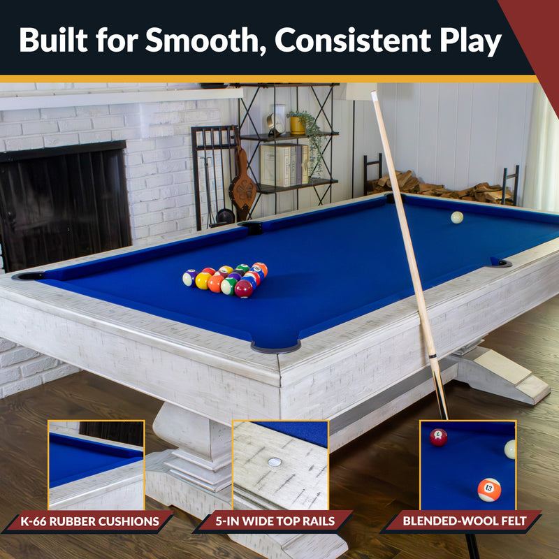 Hathaway Montecito 8-ft Pool Table- Driftwood Finish with Blue Felt — image 5