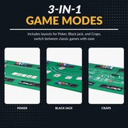 Hathaway No Limit 62-in Casino 3-in-1 Multi-Game Foldable Table Top Set — image 4