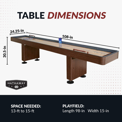 Hathaway Challenger 9-ft Shuffleboard Table - Walnut Finish — image 2