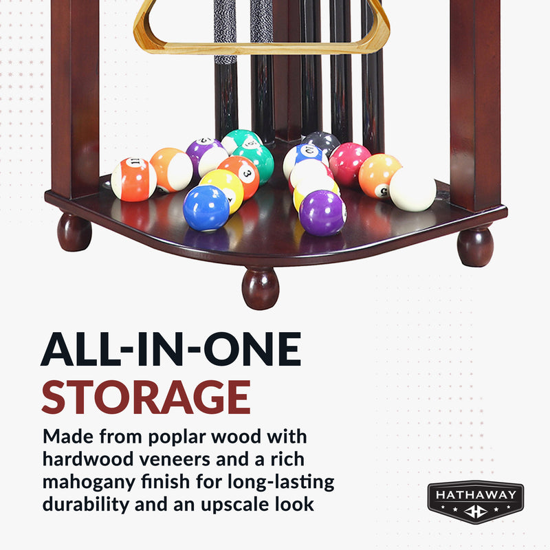 Hathaway Regent 28-in Corner Floor Billiard Cue Rack - Mahogany Finish — image 6