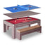 Hathaway Newport 7-ft Pool Table Combo Set with Benches - Light Oak with Red Felt — image 1
