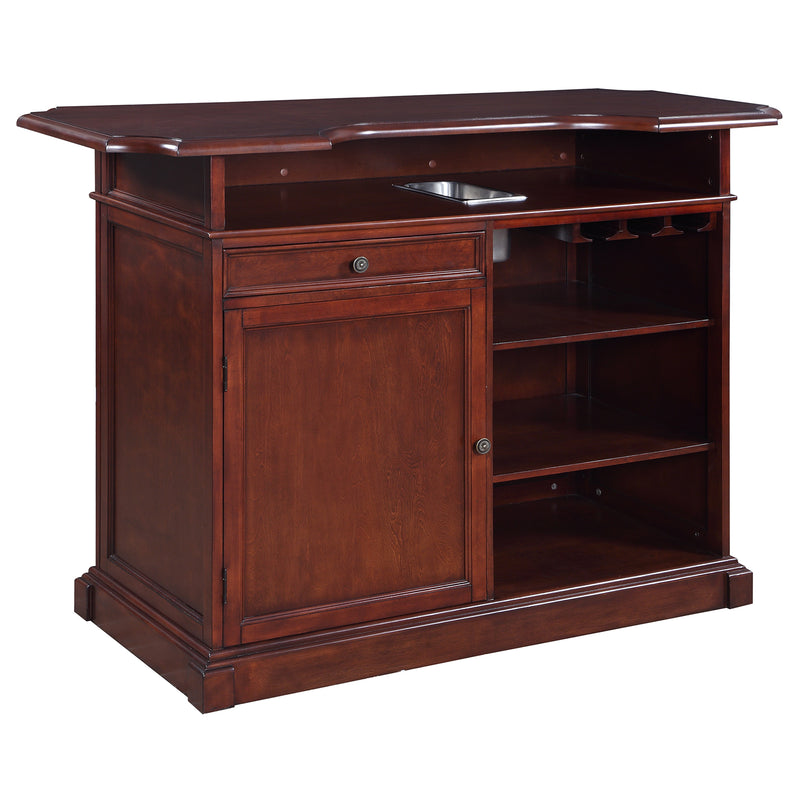 Hathaway Ridgeline 60-in Hardwood Home Bar with Storage - Mahogany Finish — image 1