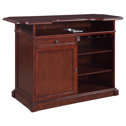 Hathaway Ridgeline 60-in Hardwood Home Bar with Storage - Mahogany Finish — image 1