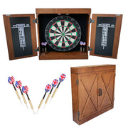 Hathaway Farmington Bristle Dartboard and Cabinet Set - Walnut Finish — image 2