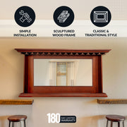 Hathaway Seville 62-in Hardwood Back Bar Mirror - Mahogany Finish — image 5