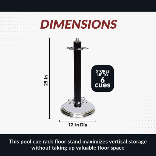 Hathaway Westmont 25-in Billiard Cue Stand - Black — image 2