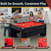 Hathaway Park Avenue 7-ft Pool Table Combo Set with Benches - Black with Red Felt — image 5