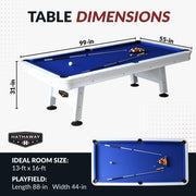 Hathaway Alpine 8-ft Outdoor Pool Table - White with Blue Felt — image 2