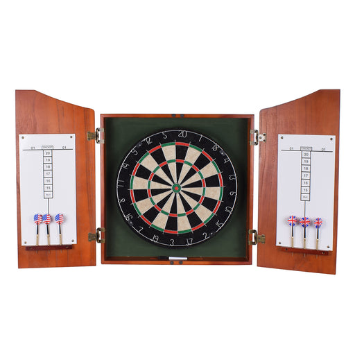 Hathaway Centerpoint Bristle Dartboard and Solid Wood Cabinet - Dark Cherry Finish — image 1