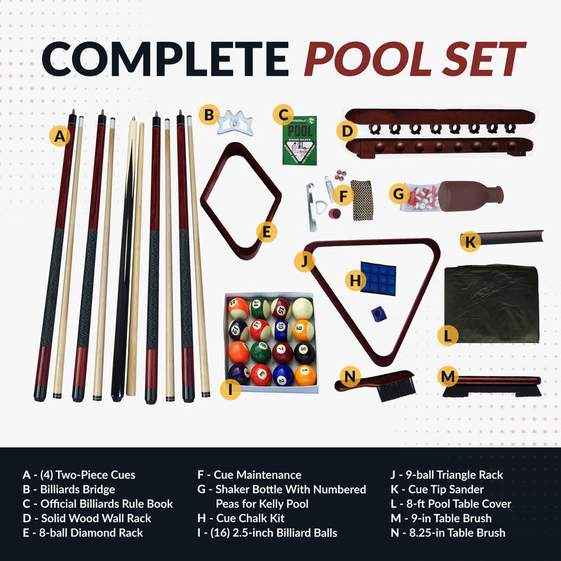Hathaway Deluxe Billiards Accessory Kit - Mahogany Finish — image 2