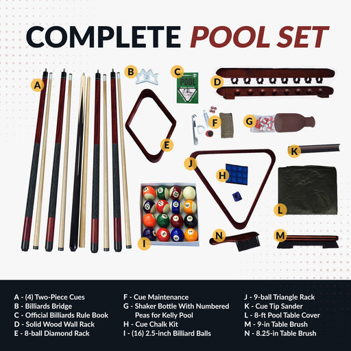 Hathaway Deluxe Billiards Accessory Kit - Mahogany Finish — image 2