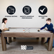 Hathaway Driftwood 7-ft Air Hockey Table Combo Set with Benches — image 4