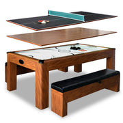 Hathaway Sherwood 7-ft Air Hockey Table Combo Set with Benches — image 2