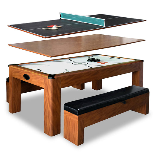 Hathaway Sherwood 7-ft Air Hockey Table Combo Set with Benches — image 2