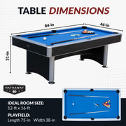 Hathaway Maverick II 7-ft Pool Table with Table Tennis Top - Black with Blue Felt — image 2