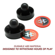 Hathaway Air Hockey 3" Strikers and 2.5" Pucks - Black and Orange — image 3