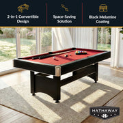 Hathaway Spartan 6-ft Pool Table with Table Tennis Top - Black with Red Felt — image 3