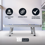 Hathaway Alpine 8-ft Outdoor Pool Table - White with Blue Felt — image 4